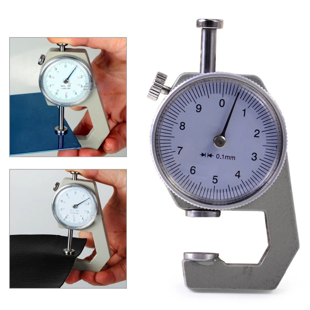 Thickness 0-10 mm Round Dial Gauge Tester Measure Tool Craft For Jewelry Leather Metal Sheets Paper Thin Film Wire