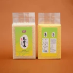 Three sides seal transparent clear nylon pe lamination plastic food packing storage vacuum bag