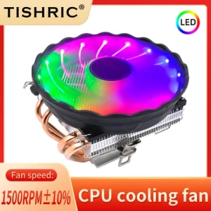 TISHRIC 4 Heat Pipes CPU Cooler 4 Pin PWM Fan RGB CPU Cooling Radiator CPU Radiator For Intel LGA2011/X79/X99/115X/1366/AM4