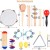 Import Toddler Educational&amp;Musical Percussion for Kids&amp;Children Instruments Set 18 Pcs With Tambourine,Maracas,Castanets&amp;More from China