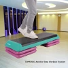 TOMSHOO Adjustable Aerobic Platform Stepper with Risers Step Aerobics Trainer Home Gym Fitness Workout System Y3492