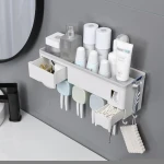 toothbrush holder Toothbrush cup holder wheat straw material cartoon Bathroom storage box organizer set toothbrush rack home To