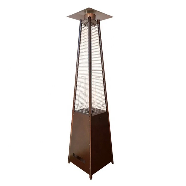 Tower Shaped Quartz Glass Tube Flame Quadrilateral Outdoor Gas Patio Heater