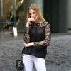 Transparent top shirt blouse with lace