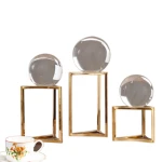 Tripod metal  base crystal ball  Art  craft  for table decoration office decoration  business  gift