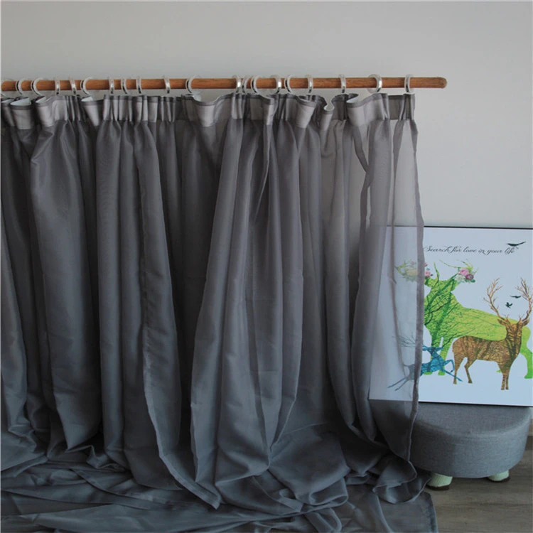 Tulle living room curtains:Finished grey sheer voile fabric for balcony living room,Very pretty tulle curtain