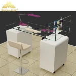 ultra luxury manicure furniture nail table with nail dryer and exhaust fan