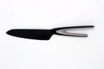 Ultra sharp 6 inch black ceramic chef knife with Convex Edge V3 Grinding black blade and ABS+TPE double injection handle