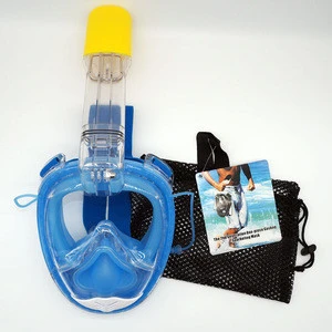 Underwater 180 view Anti fog Silicone Easybreath snorkel full face mask for Adult