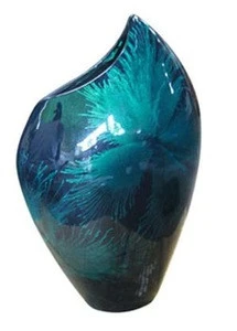 Unique design decorative vase firework pattern hand painted polished and shiny lacquer vase