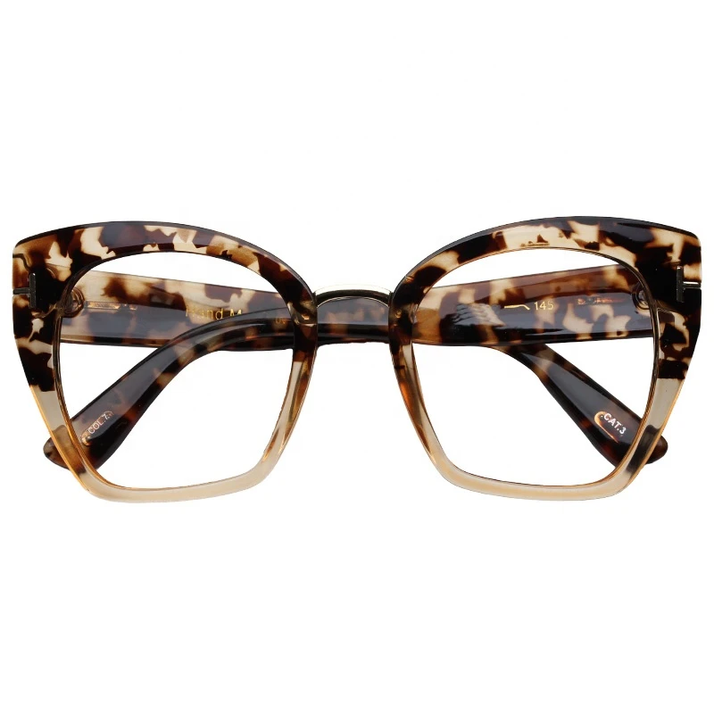 Unisex Big Wholesale Tortoiseshell Oversize Prescription Glasses Best Cat Eye Optical Eyeglasses Frames Eyewear