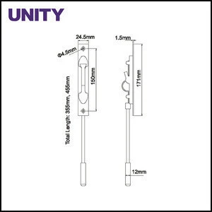 UNITY DBS03 Adjustable Flush Bolt Strike Plate and Screws included Stainless Steel Door bolt