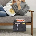 Upgraded Felt Hanging Organizer Bag Holder with 5 Small Pockets Beside Sofa and Bed