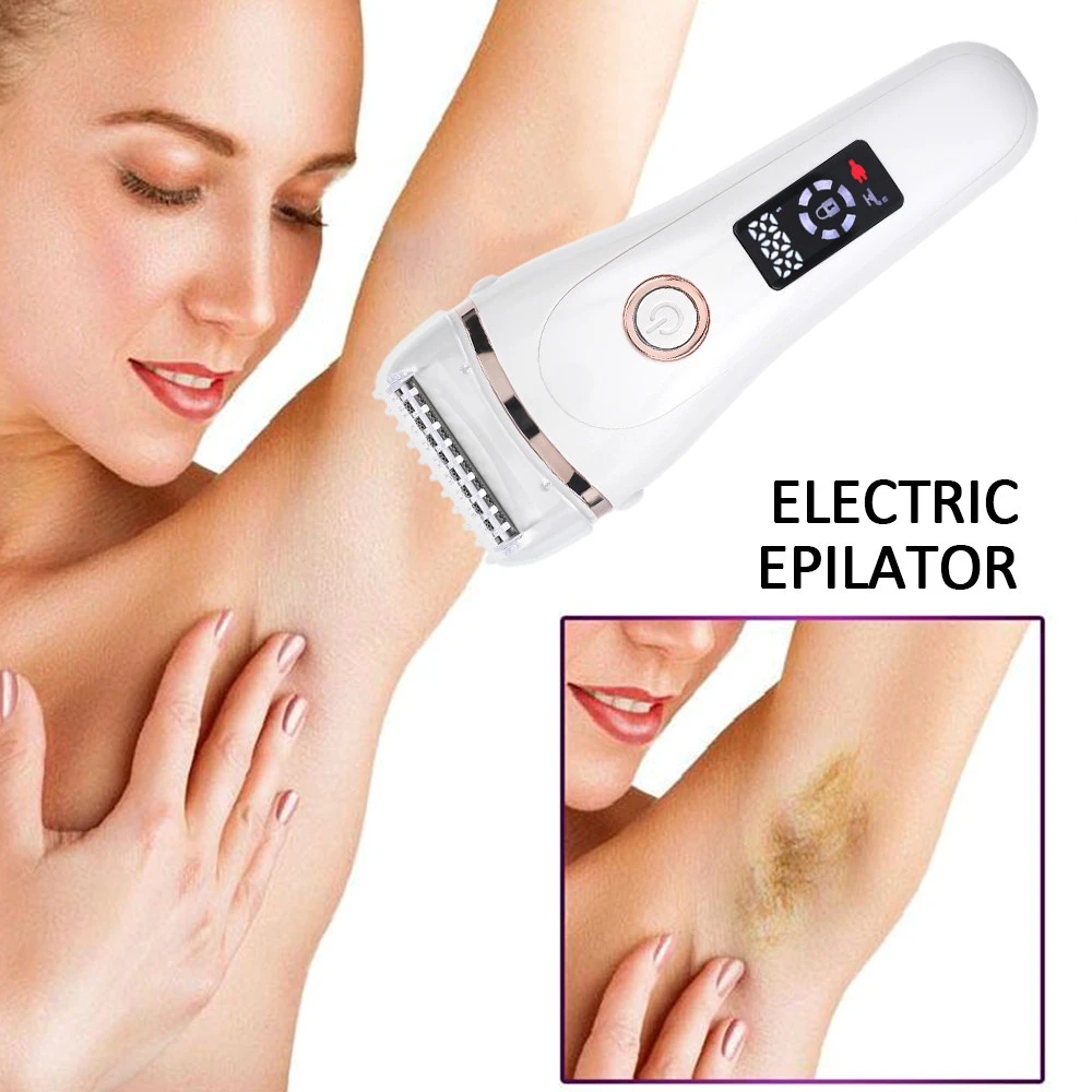 USB Rechargeable Women Painless Electric LCD Epilator Beard Hair Removal Womens Shaving Machines Portable Female Hair Trimmer