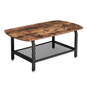 VASAGLE Vintage Industrial Tea Table, Coffee Table for Living Room wooden coffee table design