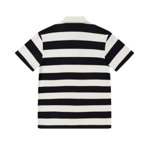Vintage T-shirt Polo Collar White Black Striped 100% Cotton Men Polo Shirts Plain Golf Blank T shirt