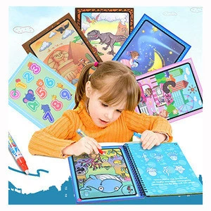 Water Magic Books Reusable Water-Reveal Activity Pads Water Coloring Books Drawing Painting Toy With Pens