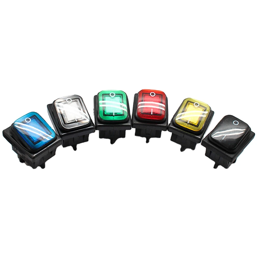 waterproof KCD4  DPST 4 Pins ON OFF 16A 24V illuminated Rocker Switch 250V with led light