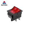 Waterproof rocker switch with red light 4pin ,30*25mm,China supplier