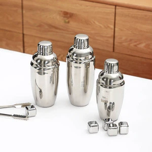 Western modern design various size bar tools stainless steel cocktail whisky shakers set