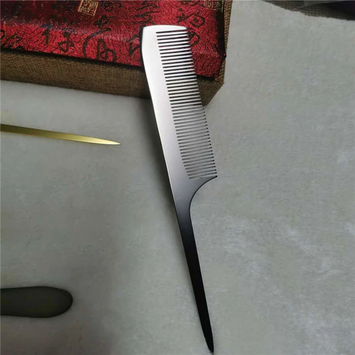 Wholesale beauty with wide teeth hair comb all kinds of color aluminum comb processing and stainless steel comb processing