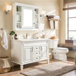 Wholesale china factory floor mounted modern bathroom vanity with bath Mirror / wooden bathroom cabinet vanity