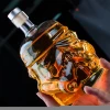 wholesale  Creative white soldier helmet cracked wine bottle Lead - free glass whiskey bottles with cork whiskey flask