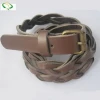 Wholesale custom color women casual fashion style PU leather braided knitted belts