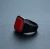 Import Wholesale Custom Logo Signet Male Blank Metal Finger Red Stone Ring 316L Stainless Steel Plated Black Gold Men Gemstone Rings from China