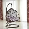 Wholesale custom metal bracket rattan egg swing chair patio double swinging chair