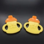 Wholesale Custom Milk Feeding Bottle Shape Food Grade BPA Free Baby Teething Toy Silicone Baby Teether