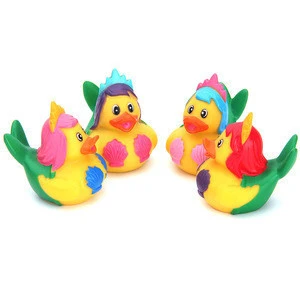 Wholesale Custom Novelty Baby Rubber  Bath Toys mermaid  Kawaii Animals Plastic Children&#39;s bath rubber toy