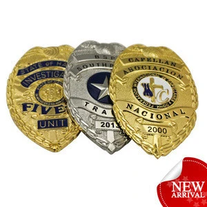 wholesale engraved cheap custom uniform guard metal badge