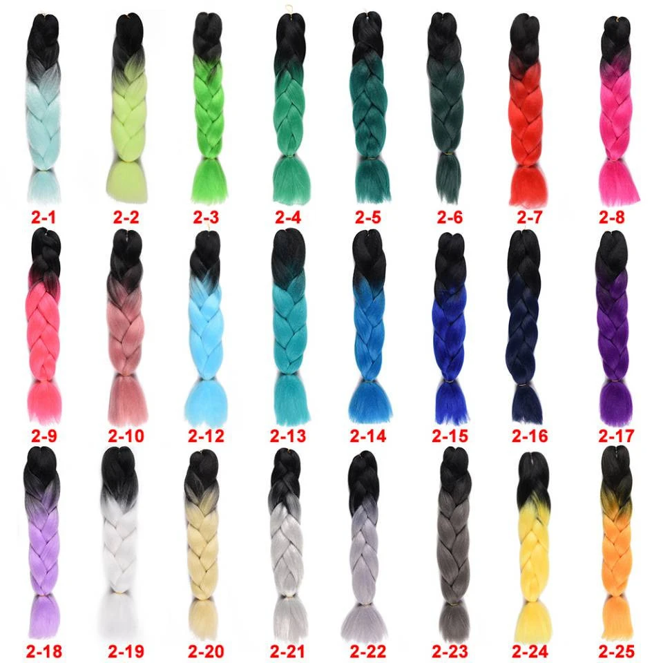 Wholesale hair extension high quality raw material ombre jumbo braid synthetic hair for braiding