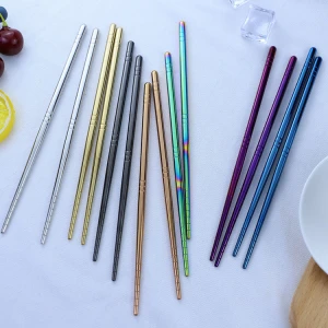 Wholesale High Quality Colorful Stainless Steel 304 Titanium Chopsticks