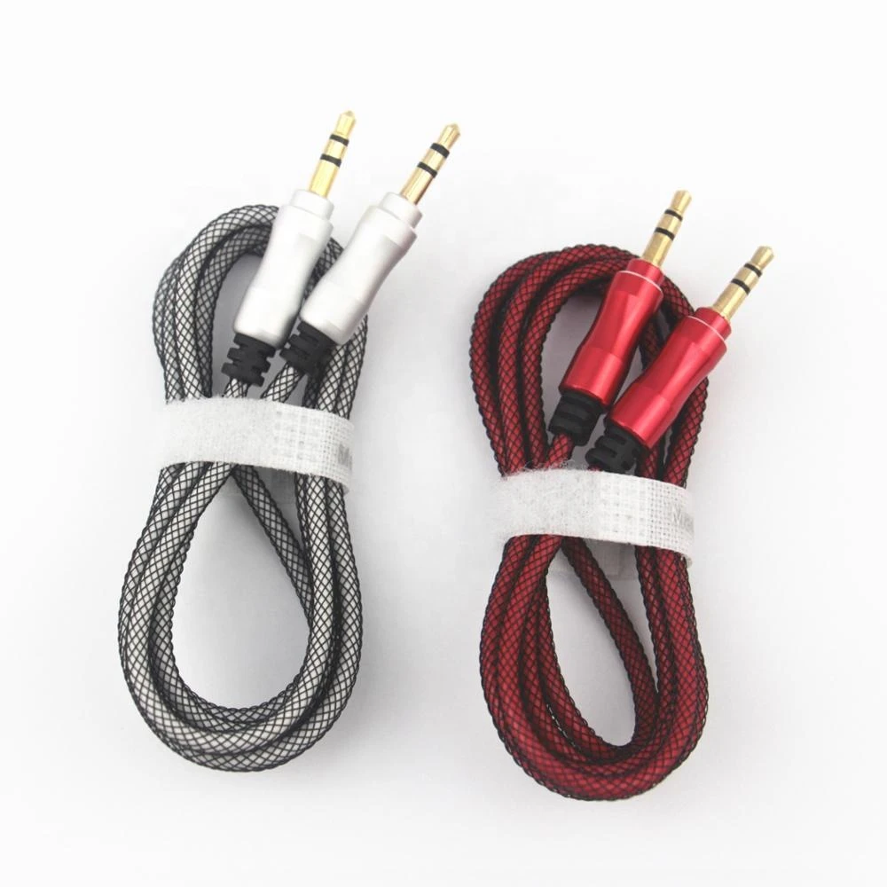 Wholesale High Quality Gold Plated Connector Metal Head Aux Cable 3.5mm Audio Cable
