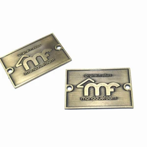 Wholesale High Quality Handbag Logo Metal Plate Custom Brass Name Plate