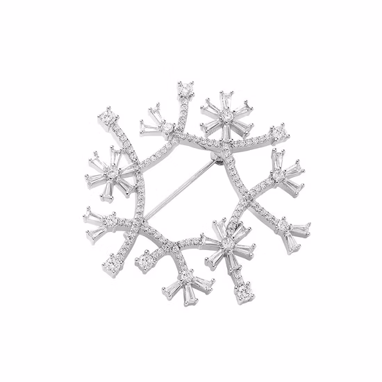 Wholesale Men?s and Women?s Valentine?s Day Gifts Snowflakes Inlaid Diamond Brooches