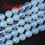 wholesale Natural stone faceted White Opalite Quartz Loose Beads 15