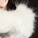Wholesale new design fashion whole pelt silver fox shawl collar scarf