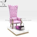 Wholesale pink royal throne chairs nail salon foot spa pedicure chair with base