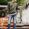 Wholesale Plain Man Latest Sweater Design without hood solid color Sweatshirt