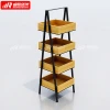 Wholesale price 800x550x700mm steel wood stacking stand shelf for store display racks black general store miniso racks