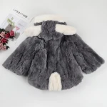 Wholesale price Korea style kids style real Rex rabbit fur cape white cream real fur cape