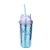 Import Wholesale products custom clear reusable drinking double wall glitter plastic cat ear drinking cup with straw lids from China