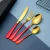 Import Wholesale Reusable Mint Green Flatware Set Stainless Steel Luxury Spoon Fork Knife Set Gold Plated Cutlery from China