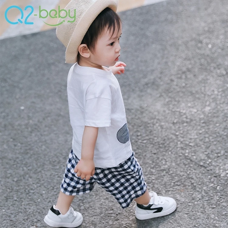 Wholesale summer fashion baby clothes casual cotton 2pcs set, infant clothing suits for boys and girls 1951