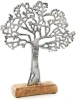 Wholesale Tree of Life Figure Made of Metal and Wood Silver Tree Sculpture for Standing  Decorative Gift Birthday handmade craft