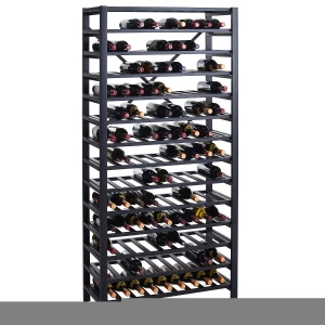 Wine Enthusiast Free Standing wine rack metal, Black Steel - Holds 126 Bottles