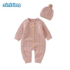 Winter Baby Clothing Sets 2PCS Warm Baby Long Sleeve Knitted Clothes with Pompom Hat